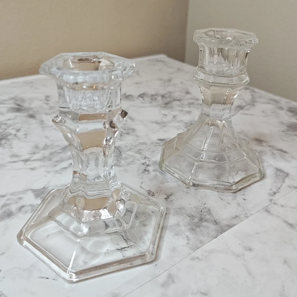 Clear Glass Taper Candle Holders Candlesticks